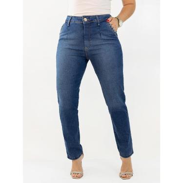 Imagem de Calça Feminina Mom Jeans Prega Frontal Cintura Alta Anticorpus-Feminino