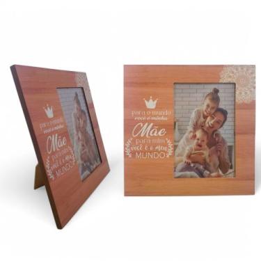Imagem de Porta Retrato Mãe 10x15 Frases Decoração Madeira Vertical - MultiA, Pa