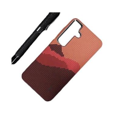 Imagem de Capa Magsafe De Fibra De Carbono Com Textura Kevlar Para Samsung S25 S