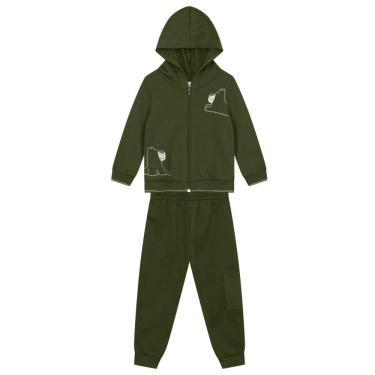 Imagem de Conjunto infantil em moletom com estampa de ursinho Brandili