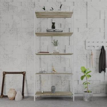 Imagem de Estante de Livros Industrial 80cmx187cm Multiuso 5 Prateleiras Active 
