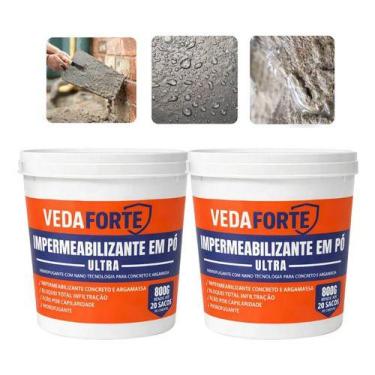Imagem de Kit 2 Impermeabilizante Em Pó Ultra Veda Forte 800g