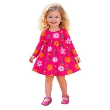 Imagem de Vestido De Manga Longa Infantil Bebe Menina Flores Kyly-Feminino