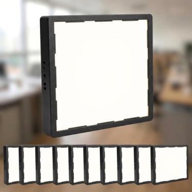 Imagem de Kit com 10 Painéis Plafon Pretos Sobrepor Led 36w Quadrado 6500k Branc