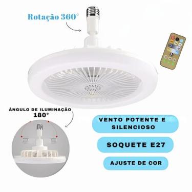 Imagem de Ventilador de Teto LED E27 36W, Perfeito para Ambientes com Iluminação