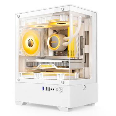 Imagem de Gabinete Gamer R31W Tower Micro Atx Mini Itx em Aço com 3 Fans Fixas Coloridas Branco BR-X