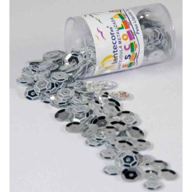 Imagem de Lantejoula Metalizada Prata 10MM - KIT com 12 Potes de 2G - Lantecor
