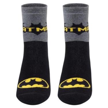 Imagem de Meia Soquete Pansocks Sola Emborrachada Menino Batman Puket Tamanho:26