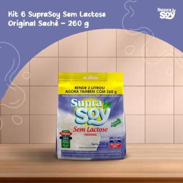 Imagem de Kit 6 SupraSoy Sem Lactose Original Sachê - 260g