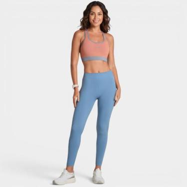 Imagem de Top Lupo LSport Seamless Dupla Face Core Feminino - Laranja e Azul - G