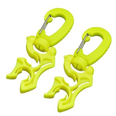 Imagem de Cigooxm Suporte de mangueira duplo regulador de BCD de mergulho autônomo de 2 pacotes com clipe de encaixe para mangueiras de baixa/alta pressão.