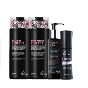 Imagem de Truss Perfect Shampoo 300ml Condicionador 300ml Night Spa 250ml Gloss
