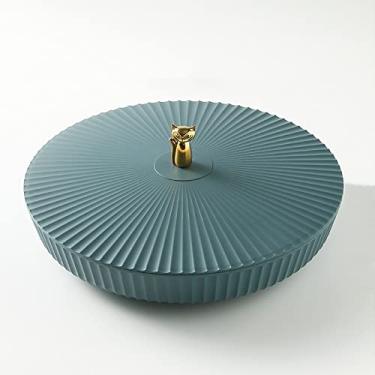 Imagem de Bandeja de armazenamento de 5 compartimentos Prato de frutas secas Prato de aperitivos Prato de confeitaria Prato de nozes Prato de frutas, Azul