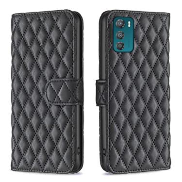 Imagem de HONGYAN Capa de telefone Para Motorola Moto G42 4G Diamond Lattice Cartice Cheather Flip Phone Case Capa protetora