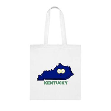 Imagem de Kentucky, Kentucky, Kentucky, bolsa de ombro Kentucky, bolsas reutilizáveis Kentucky, ideia de presente de cesta de Natal de aniversário, presente para ela, presente para ele, bolsa feminina, Branco