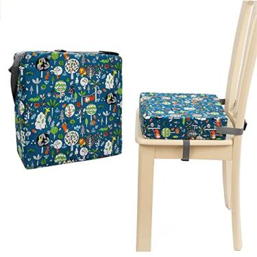 Imagem de Assento elevatório infantil para mesa de jantar cadeira de jantar almofada elevatória para cadeira alta para bebês crianças almofada grossa lavável para assento com la de segurança