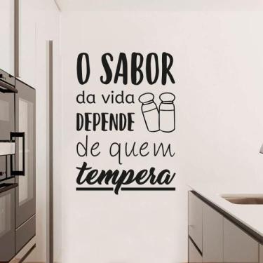 Imagem de Adesivo De Parede Frase Cozinha Sabor Da Vida - Kanto Store