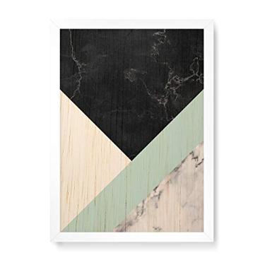 Imagem de Arte Maníacos Quadro Decorativo em Madeira Escandinava Faixa Verde - 23x16,25cm (Moldura caixa em laca branca)