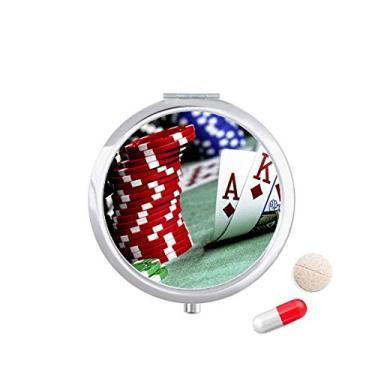 Imagem de Caixa de comprimidos de pôquer espalhada para jogos de fotos, estojo, armazenamento de medicamentos, dispensador de recipiente