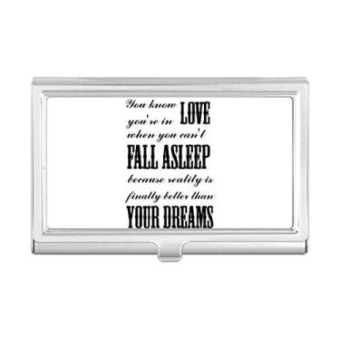 Imagem de Porta-cartões de visita inglês com citação Dream Reality Love