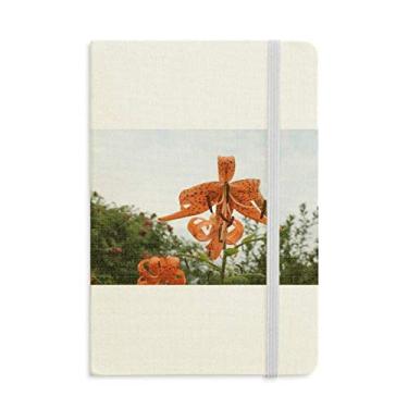 Imagem de Orange River Lily Art Deco Presente Fashion Notebook Oficial Tecido Rígido Diário Clássico