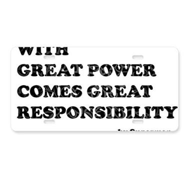 Imagem de DIYthinker Etiqueta de aço inoxidável para decoração de placa de licença de grande potência vem com grande responsabilidade