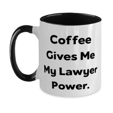 Imagem de Caneca Best Lawyer Gifts, Coffee Give Me My Lawyer Power, Love Two Tone 325 ml para colegas de chefe