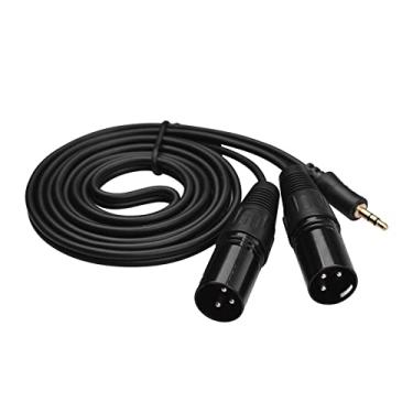 Imagem de SIMBAE 3,5 Mm Para Xlr Cabo de áudio XLR macho de 3,5 mm a 1/8 de polegada a 3 núcleos Cabo de áudio XLR de 4,9 pés Adaptador de áudio TRS Cabo de microfone estéreo