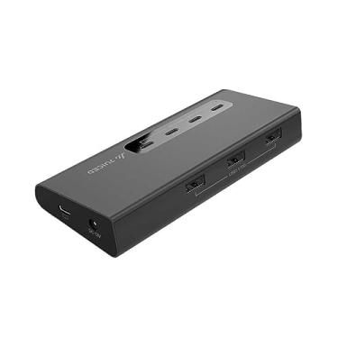 Imagem de Juiced Systems VertexHUB Hub USB-C e USB-A de alta velocidade – transferência de 10 Gbps, USB 3.2 geração 2, 4 portas USB-C, 3 portas USB-A , carregamento rápido