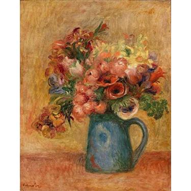 Imagem de Flores em um Bule (1889) de Pierre-Auguste Renoir - 30x38 - Tela Canvas Para Quadro
