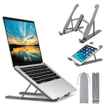 Imagem de Suporte para laptop, suporte de laptop Senose portátil suporte para computador suporte de mesa suporte dobrável com 7 níveis de liga de alumínio ajustável compatível com MacBook Air Pro, HP, notebooks Lenovo mais 10-15,6"