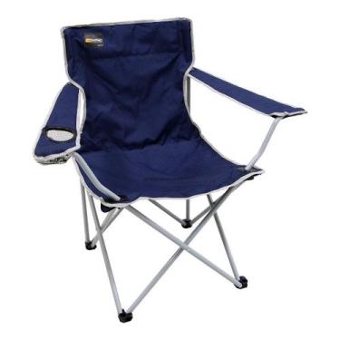 Imagem de Cadeira De Camping Dobrável Reforçada Com Porta Copo E Bolsa Para Tran