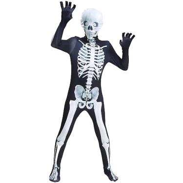 Imagem de Happy Cherry Boys Girls Sketeton Bodysuit Halloween Performance Outfits Stretch Kids Skull Cosplay Jumpsuit Dress Up for Role Play Party