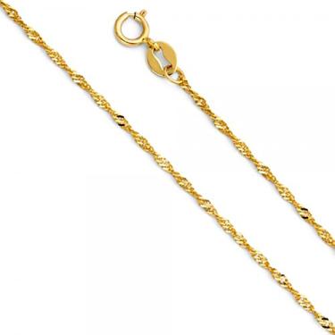 Imagem de Corrente Singapura de ouro 14K 1,2 mm - Comprimento: 40,6 cm, Phoebe dourado, não conhecido