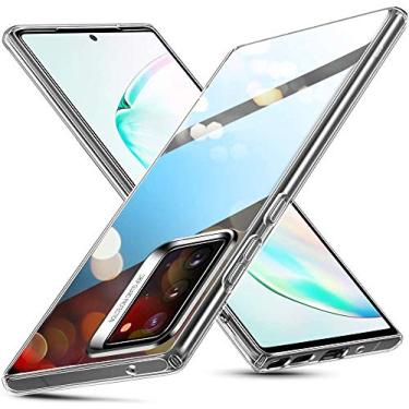 Imagem de ESR Capa de vidro compatível com Samsung Galaxy Note 20 Ultra 6,9 polegadas, parte traseira de vidro temperado resistente a arranhões, moldura flexível, série Echo, transparente