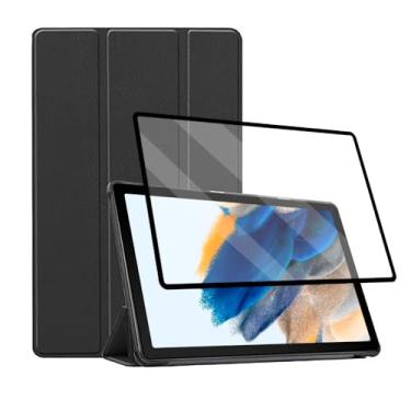 Imagem de KIT Capa Smart + Película 9D Cerâmica Para Galaxy Tab A8 X200 X205 (Tela 10.5") - C7 COMPANY (Preto)