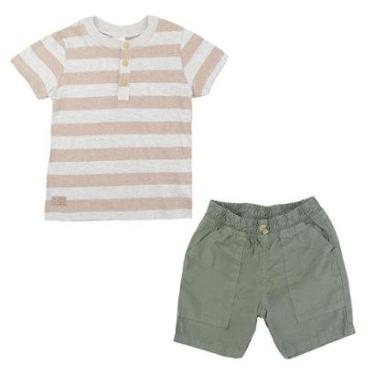 Imagem de Conjunto Infantil Masculino LucBoo Little Friends Marrom-Feminino