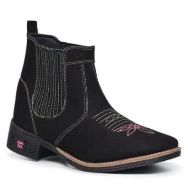 Imagem de Bota Botina Feminina Dahazzi Texana Em Couro Country Bordada Cano Curto-Feminino