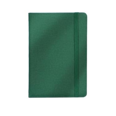 Imagem de Joucien Caderno minimalista criativo para escritório de negócios A5 alça Ledger-(100 folhas) padrão de pano - A5 retrô verde