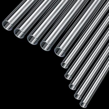 Imagem de JoyTube Tubo de acrílico rígido transparente 5 peças 1" (25 mm) OD 2 mm parede TK e 5 peças 1/2" (12 mm) OD x 1 mm parede TK 39.4 cm comprimento redondo DIY alto impacto PMMA tubo para lâmpadas e