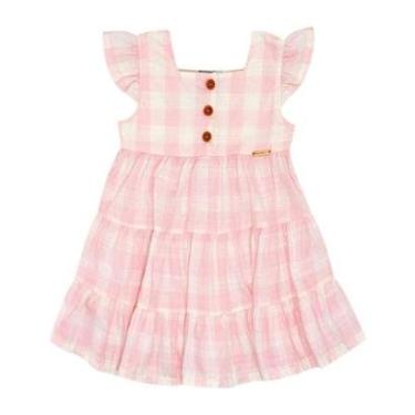 Imagem de Vestido Bebê Menina - Xadrez Chiclete - 50512-1314-Feminino