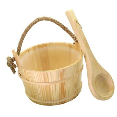 Imagem de Generic Balde de sauna com concha, kit de acessórios de sauna, acessórios de spa, kit portátil para iniciante de sauna para banho, aquecedor de sauna a vapor