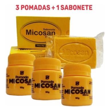 Imagem de Pomada micosan 3 Pomada mais 1 Sabonete barra kit - Baruc