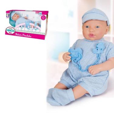Imagem de Boneco Bebê Ninos Pesadinho Tipo Reborn Menino 44cm - Cotiplas