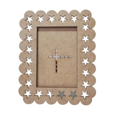 Imagem de Kit 10 Porta Retrato Mdf Cru Foto 10X15 Estrelas Star - Doce Arte Em M