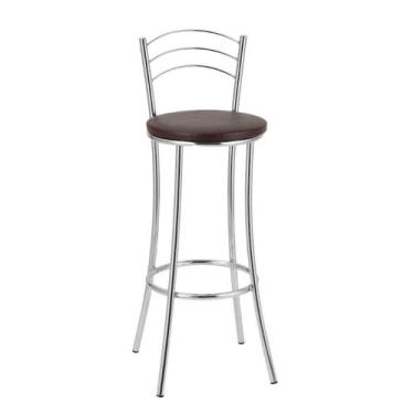 Imagem de Banqueta Alta Cromada Bc26/a A101 Treparoni, Marrom