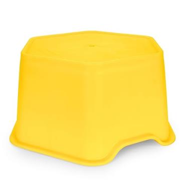 Imagem de Camco 44421 Suporte para conector de RV estabilizador resistente, amarelo – oferece 17,78 cm de elevação e estabilidade para tomadas de trailer – Compatível com almofadas redondas de 25,4 cm – Possui uma classificação de 2,7 kg