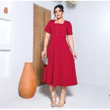 Imagem de Vestido Midi Plus Size Elisângela Moda Evangélica Feminina - Miss Flow