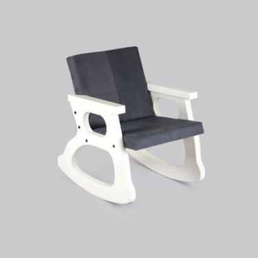 Imagem de Cadeira De Balanço Infantil Off White Quarto Sala Varanda Poltrona Bri