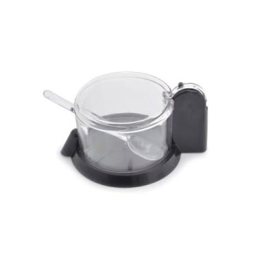 Imagem de Açucareiro Preto com Tampa e Alça + Colher Acrílica - PLASTUTTI, Preto